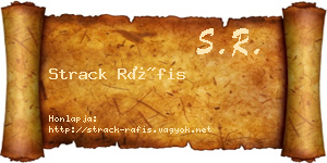 Strack Ráfis névjegykártya